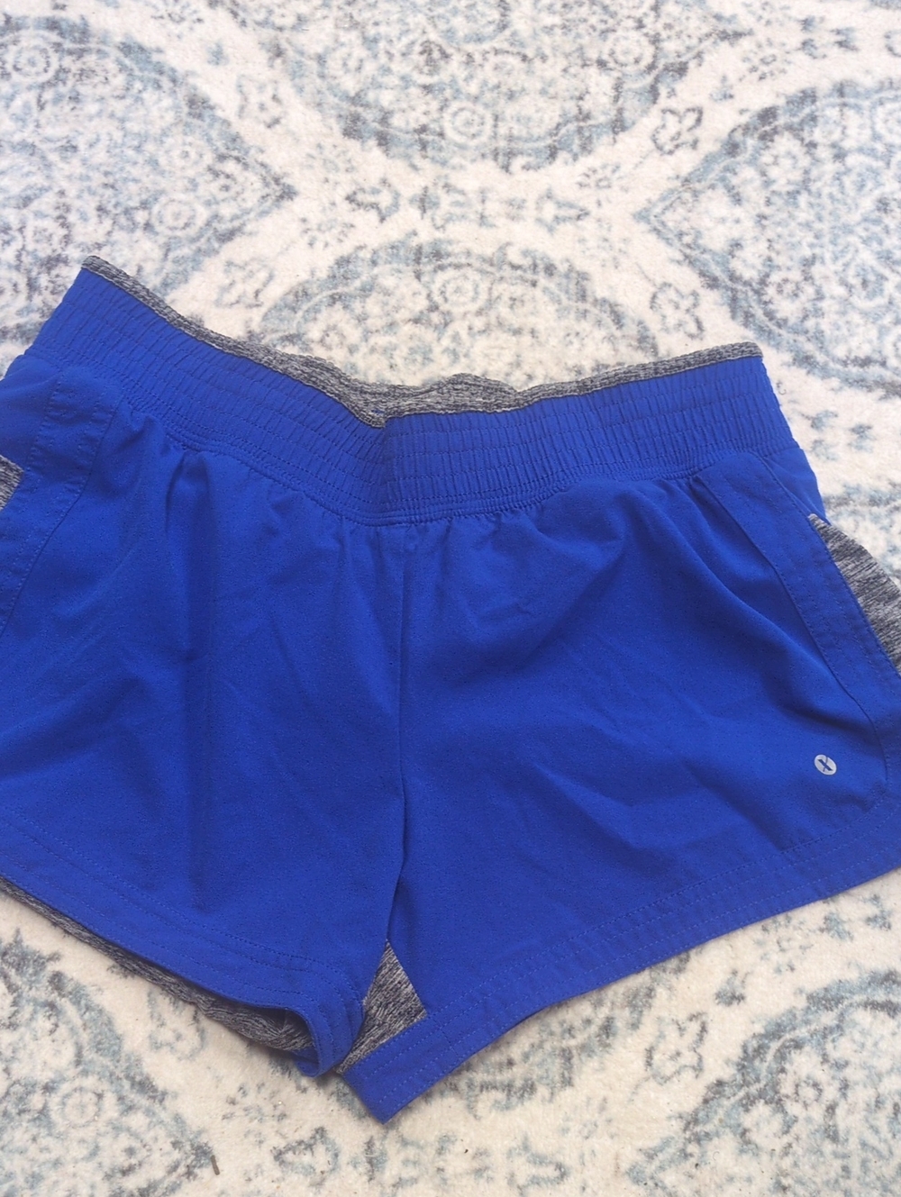 Xersion Royal Blue Workout Shorts with Gray Accents